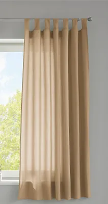 Produktbild von 1er Set Vorhang Schal Schlaufen »Berlin« HxB 175x140 cm Sand Blickdicht Microsatin Lichtdurchlässig Kräuselband Uni Matt, 20400N