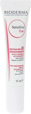 A white tube of Bioderma Sensibio Eye Contour Gel.