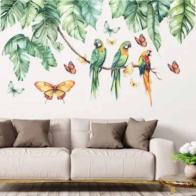 Produktbild von Muursticker "Grüner Vogel" - Wandsticker für Kinder - Wanddekoration für Schlafzimmer - Wanddekoration für Küche - Wanddekoration für Wohnzimmer - Einfach zu entfernen