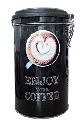 Produktbild von KAFFEEDOSE aus Metall Ø11cm mit Sichtfenster luftdicht Matalldose Blechdose Teedose Dose Kaffee Vorratsdose Aromadose 28