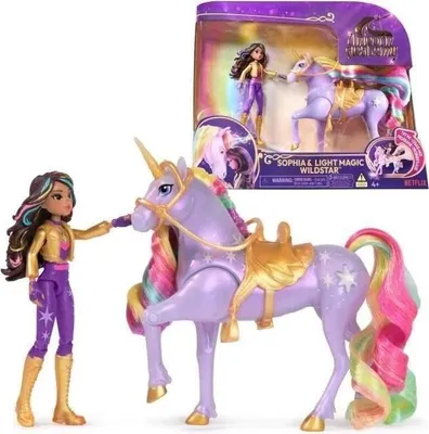 Image de Licorne Interactive Sophia et Wildstar Magic Light Unicorn Academy, Poupée Sophia Incluse, Lumières Arc-en-Ciel, 4+ Ans