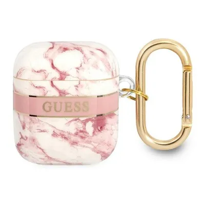 Image de Guess Gua2Hchmap Airpods 1/2 Cover Różowy/Pink Marble Strap Collection