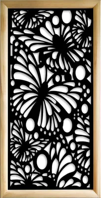 Image de BUTTERFLY - Modules décoratifs en bois et PVC 47 x 94 cm noir