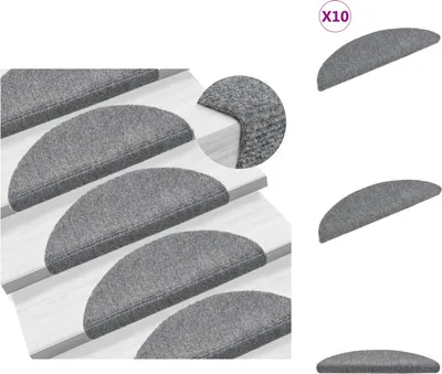 Obrázek produktu pro vidaXL Samolepicí rohože na schody 10 ks. Světle šedé 56x17x3 cm - rohože na schody