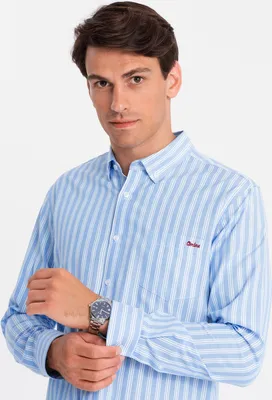 Zdjęcie produktu dla Ombre Clothing Koszula męska z długim rękawem Odoiwuor niebieski L