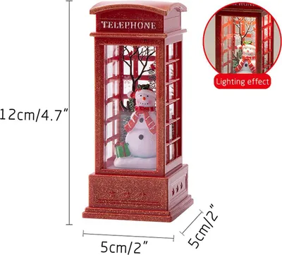 Zdjęcie produktu dla Świąteczna budka telefoniczna podświetlana latarnia do dekoracji stołu, salonu i gabinetu