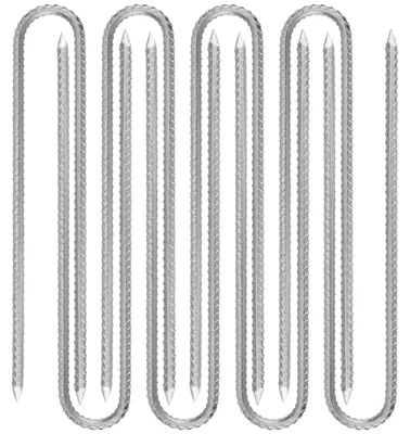 Obrázek produktu pro U-šrouby 30 cm - Stabilní kolíky - Pozinkované - Odolné proti bouřím - Sada 8 kusů - Vhodné pro trampolíny/kempování - Kolíky pro stany