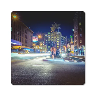Produktbild von MuchoWow® Mauspad Mousepad New-York - Brooklyn - Lichter 20x20 cm - Mousepads - Maus Mat - Pad - Mausunterlage - Desk Mat - Bureauartikeln
