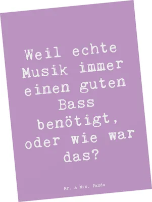 Produktbild von Mr. & Mrs. Panda Postkarte Spruch Schlagzeug Basswunder - Lavendeltraum - Geschenk, Musik, Fotokarte, Lernen, Ansichtskarten, bildkarte, Grußkarte, Musikinstrumente, Band