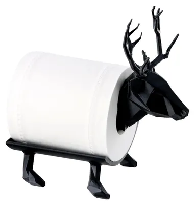 Produktbild von Toilettenpapierhalter Hirsch, lustiger Halter für 4 cm Rollen, schwarz