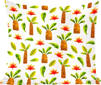 Produktbild von MuchoWow® Zierkissen Sofakissen Wohnzimmer Dekokissen 60x60 cm Dschungel - Blätter - Palme - Sitzfläche - Foto Polster