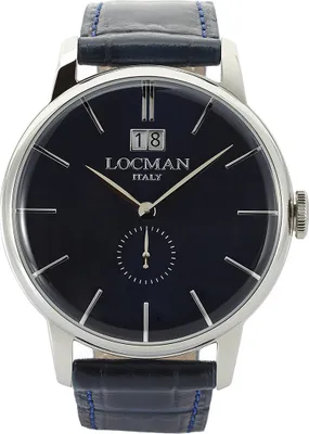 Produktbild von 0252V02-00BLNKPB Italy Herrenuhr 1960 Big Date blau Ref. 0252 Locman