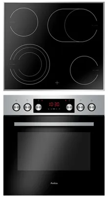 Produktbild von Amica EHCX 933 110 E, Herd-Set, Glaskeramik-Kochfeld, Fine Design, Edelstahl, XXL-Großbackofen,