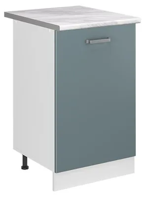 Produktbild von Küchenunterschrank Vicco R-Line Blau-Grau/Weiß 50 cm Arbeitsplatte Marmor, Model 70154