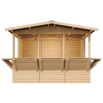 Produktbild von TIMBELA M150B H232x336x263 cm/6 m2, große multifunktionale Garten-Bar Verkaufshütte Verkaufsstände aus Holz