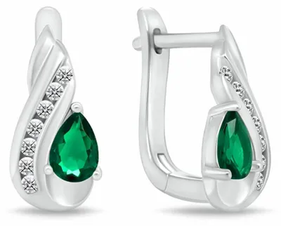 Immagine prodotto di Orecchini pendenti in argento con zirconi cubici EA1195WG