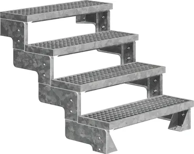 Produktbild von Dolle Außentreppe Gardentop 72-88cm Geschosshöhe mit Gitterrost 100cm breit ohne Geländer