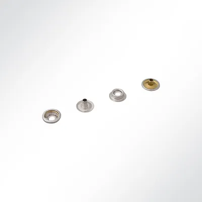 Produktbild von Lysel Druckknopf 17mm Messing vernickelt Boot, (HxD) 5x17mm in Grau (1000 Stück)