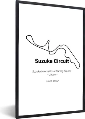 Produktbild von MuchoWow® Gerahmtes Poster Suzuka - F1 - Rennstrecke 60x90 cm - Poster mit Schwarzem Bilderrahmen Wandposter Rahmen Foto Bilder - Kunst
