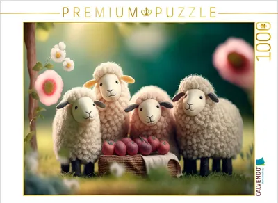 Produktbild von CALVENDO Puzzle Futterschaf | 1000 Teile Lege-Größe 64x48cm Foto-Puzzle für glückliche Stunden