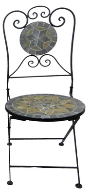 Produktbild von Edler Gartenstuhl im Mosaik Stern Design Klappstuhl Bistrostuhl