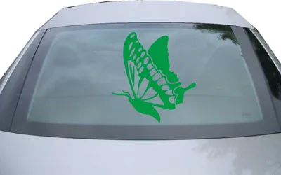Produktbild von Indigos UG - Aufkleber Heckscheibe & Motorklappe DE2289 - grün - 600x564 mm - Schmetterling - Auto Scheiben Fenster Heckklappe Tuning Racing JDM - Die cut