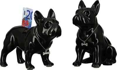 Produktbild von Casablanca Spardose"Bulli"schwarz,Keramik VE 4 so H.15+17,5cm,L.15,5+19cm,m.Gummistopfen 2fach sortiert