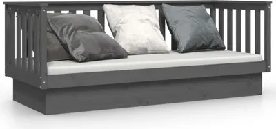 Immagine prodotto di vidaXL Letto da giorno grigio 75x190 cm in legno di pino massiccio