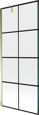 Obrázek produktu pro Mexen Next vanová zástěna 1 křídlo 80 x 150 cm, Černý vzor, Zlatá - 895-080-000-00-77-50