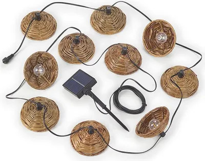 Obrázok produktu pre LED vonkajšia svetelná reťaz solárna, 10x žiarovka, diaľkové ovládanie, D 57 cm