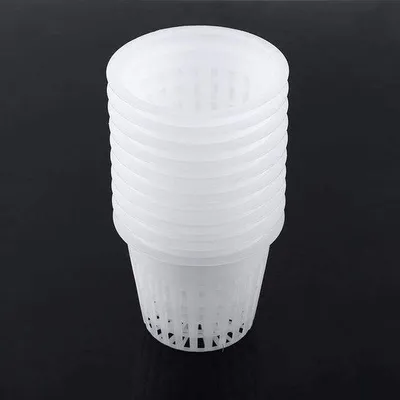 Produktbild von Hydroponische Netztöpfe für Pflanzen – 10 Stück – robust, grün, aus PVC