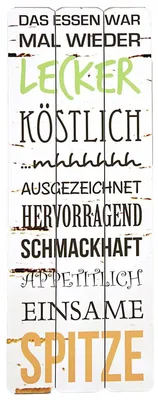 Produktbild von Dekoschild 30x80cm Wandbild Das Essen war... Spruch Holzbild Schild