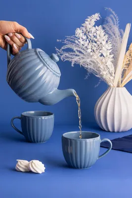 Zdjęcie produktu dla PRICE & KENSINGTON, zestaw do herbaty, LUXE, kolor gołębi, 6 filiżanek