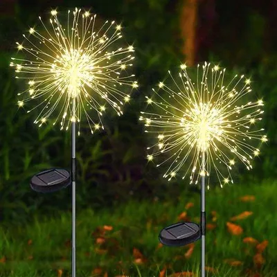 Obrázek produktu pro Solární zahradní svítidla, sada 2 ks, 120 LED, osvětlení v podobě ohně, vodotěsné
