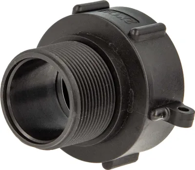 Produktbild von tecuro IBC Adapter Anschlusskappe mit Grobgewinde S60 x 6 und Aussengewinde 1 1/2 Zoll (DN40), HDPE
