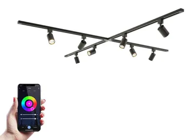Image de HOFTRONIC - Kit système de rails 4 x 1 m 8 spots RGBWW GU10 IP20