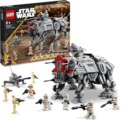 Produktbild von LEGO Star Wars AT-TE Walker, Bewegliches Spielzeugmodell, Set mit Minifiguren inkl. 3 Klonsoldaten, Kampfdroiden und Zwergspinnendroide 75337