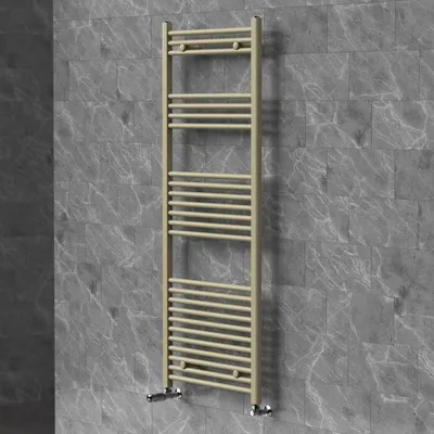 Produktbild von LuxeBath Handtuchheizkörper 600x1500 mm Badheizkörper mit Thermostatventil, Handtuchtrockner Sahara gerade mit Seitenanschluss, Handtuchhalter, Beige