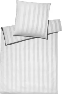 Produktbild von elegante Mako-Satin-Kissenbezug einzeln Noblesse Farbe Weiss Größe 40x80