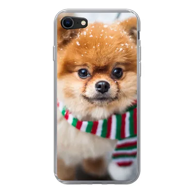 Produktbild von MuchoWow® Handyhülle Schutzhülle Hülle für iPhone 8 Hund - Halstuch - Schnee Silikon Softcase Handy Hülle - Schutzhaube