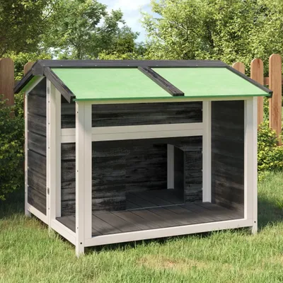 Image de vidaXL Niche pour chien Gris 96x87x80,5 cm Pin massif