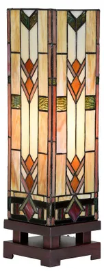 Produktbild von Clayre & Eef Tiffany Tischlampe 15x15x54 cm Beige Glas