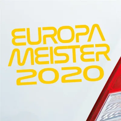 Produktbild von Auto Aufkleber Europameister 2020 18x10 cm Gelb Sticker Heckscheibenaufkleber