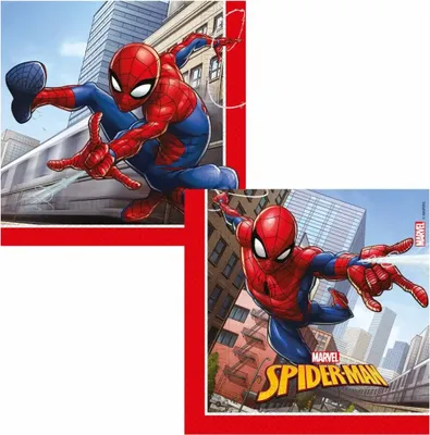 Produktbild von Amscan Spiderman Servietten, Mehrfarbig, Papier, Abbildung, 330 mm, 330 mm, 20 Stück(e)