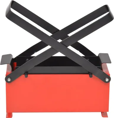 Produktbild von vidaXL Lis na papierové brikety Oceľ 34x14x14 cm Čierna a červená