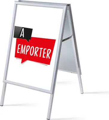 Produktbild von Showdown Kundenstopper - DIN A1 - Komplett-Set - A emporter Französisch - Weiß/Schwarz