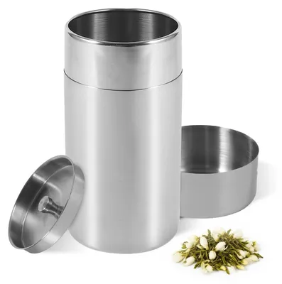 Immagine prodotto di Omgoods - Theiera in acciaio inossidabile con coperchio, ideale per conservare tè e caffè a lungo