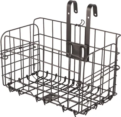 Produktbild von Zusammenklappbarer hinterer Fahrradkorb, kräftiges Drahtgeflecht, abnehmbar, rostfrei, wasserdicht, für Berge, schwarz, verdickter Typ (1250 g/44,1 Un