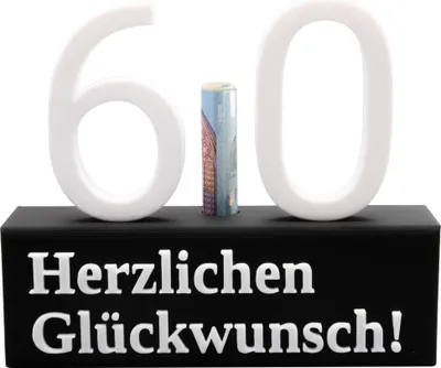 Produktbild von 60. Geburtstag Geschenk Jubiläum 60 Hochzeit Geschenkidee Zahlenständer Sechzig