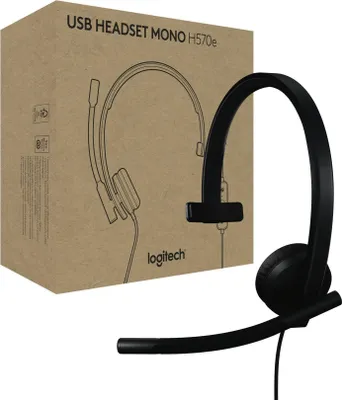 Obrázok produktu pre Logitech H570e, Kábel, Kancelária / call centrum, 89 g, Slúchadlá s mikrofónom, Čierna